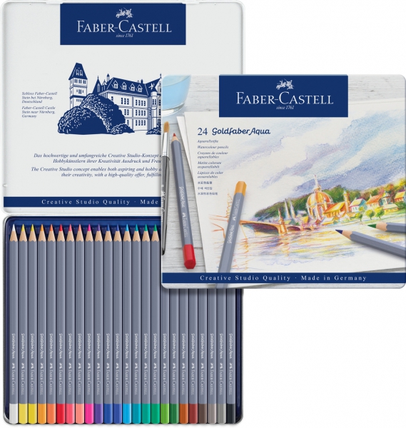 Creioane Colorate Aquarelle 24 Culori Goldfaber Cutie Metal Faber-Castell [3]